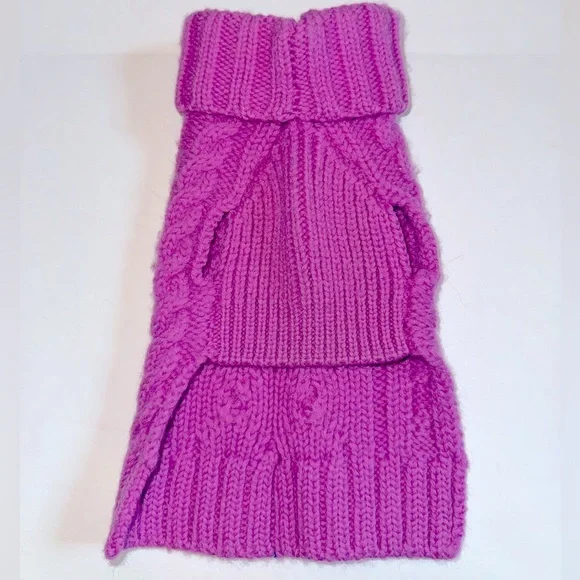 Canine Styles Nantucket Hand Knit Wool Dog Sweater - Pink - Picture 2 of 8